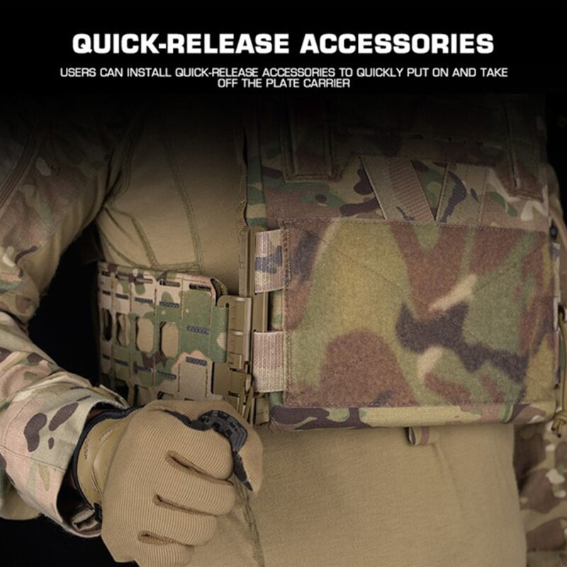 KZ Hunting Vest - Plate Carrier in Low Profile MOLLE, Quick Release, K Zero Style with Belt for Airsoft.