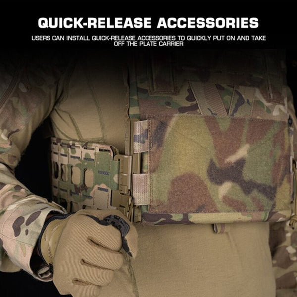 KZ Hunting Vest - Plate Carrier in Low Profile MOLLE, Quick Release, K Zero Style with Belt for Airsoft.