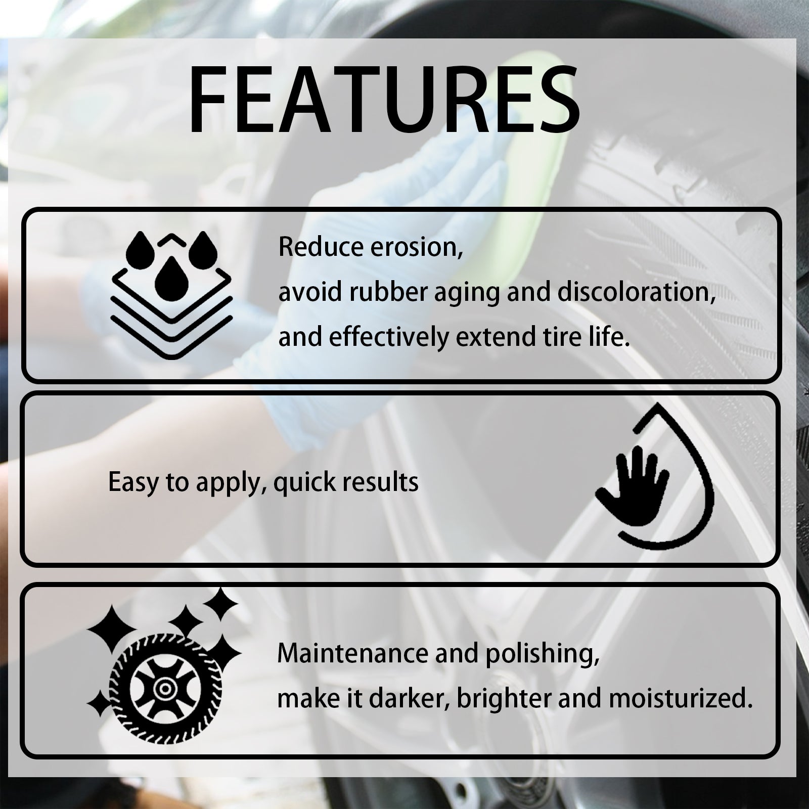 Tire Coating Agent, Automotive Tire Rim Brightening And Polishing Durable Maintenance Decontamination Cleaning Brightener