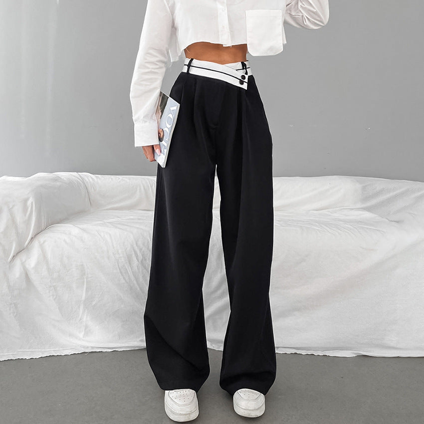 Niche Design Pants Casual Pants Autumn/Winter Versatile Wide Leg Pants Western Pants
