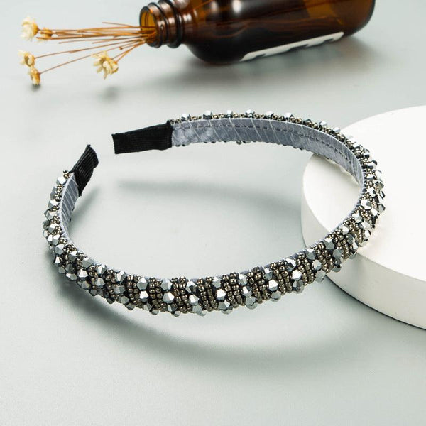 Hair Hoop Hand-woven Beaded Headband Female Baroque Sponge Hair Bundle Korean Face Wash Hair Accessories