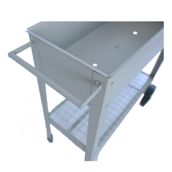 Aveyas mobile metal elevated garden bed cart, with legs, elevated flowerpot box with wheels (gray)