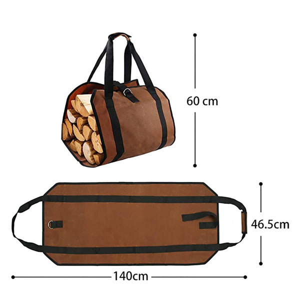 Outdoor Firewood Storage Bag Firewood Transport Bag Canvas Tote Bag Wood Carrier