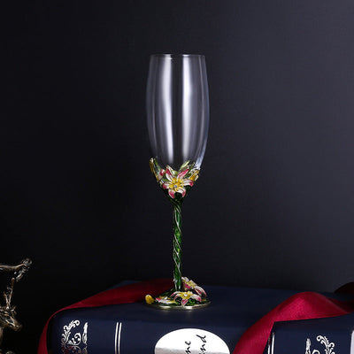 Crystal glass champagne glasses household high footed glasses