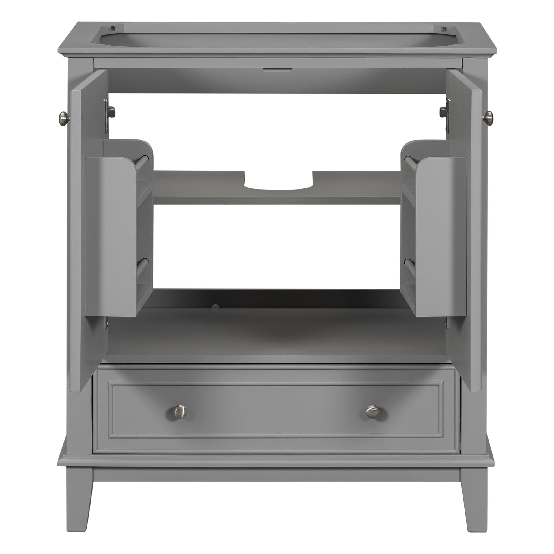 30 inch bathroom vanity no sink  base only gray
