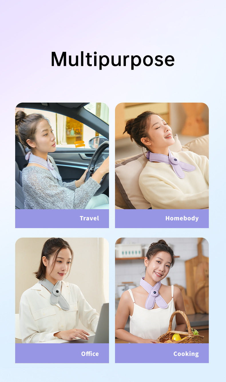 Neck Massager with Heat, Portable Neck Lymphatic Massager for Pain & Fatigue Relief