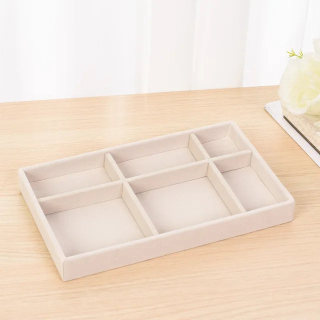 Plush jewelry storage box jewelry box rings earrings bracelets necklaces storage display shelf