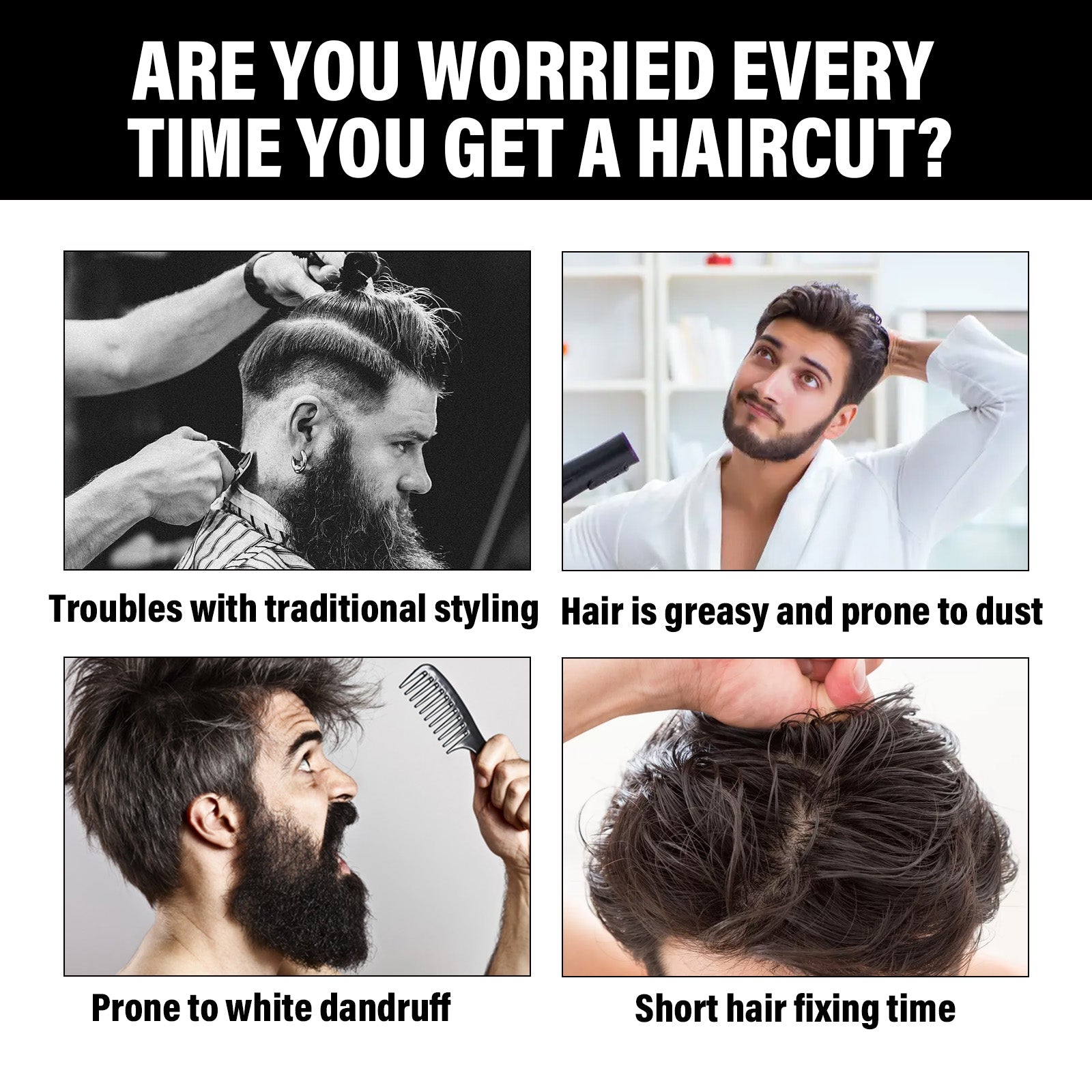 Control Pomade, Broken Hair Care Oil Head Back Head Natural Fluffy Lasting Styling Solid Wax