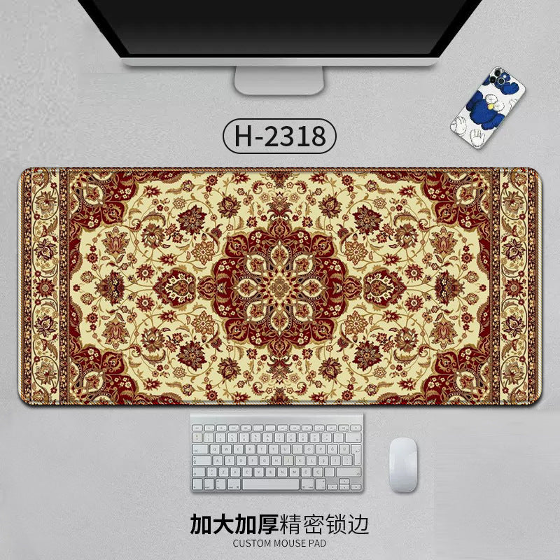Large Persian Mouse Pad Office Carpet MousePad Natural Rubber Lockedge Anti Slip Desk Mat Laptop Office Game Accessories Pad