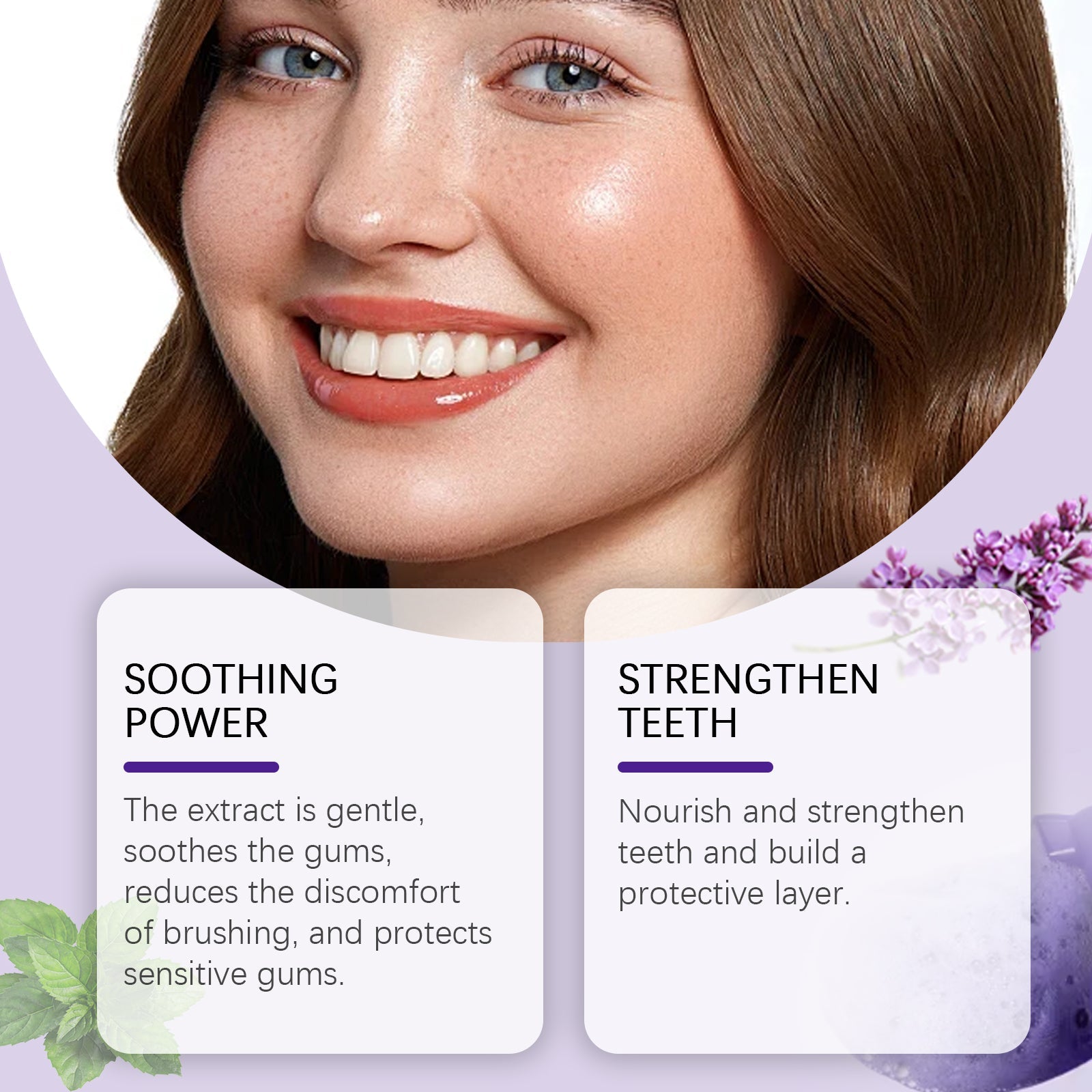 Purple Teeth Cleaning Mousse, Clean And Care For Teeth Oral Care Remove Stains And Gentle Teeth Cleaning Mousse