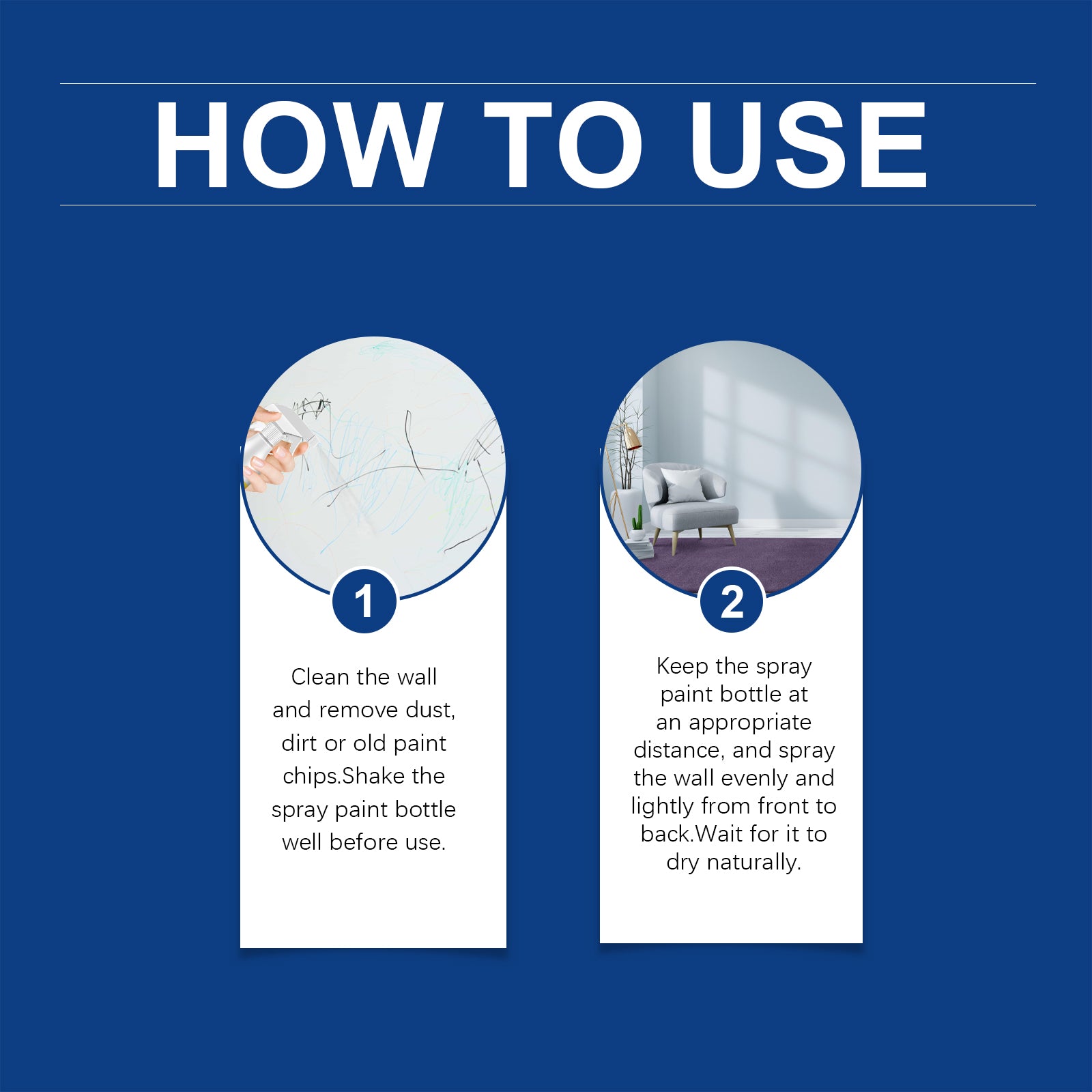 Wall Direct Paint, Repair Home Interior Renovation Direct Paint Cover Moisture-Proof Peeling Mold Spray