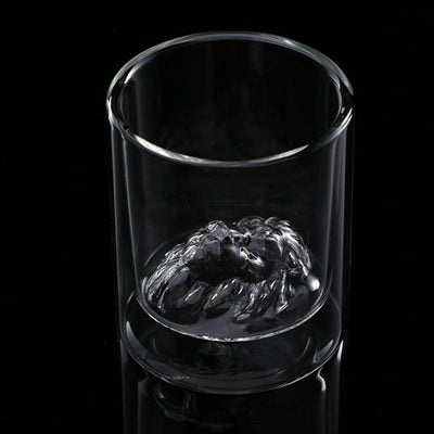 Thickened high borosilicate glass mug, creative insulation double-layer cup, coffee cup, lion head cocktail cup