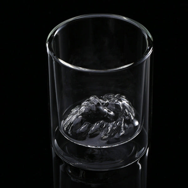 Thickened high borosilicate glass mug, creative insulation double-layer cup, coffee cup, lion head cocktail cup