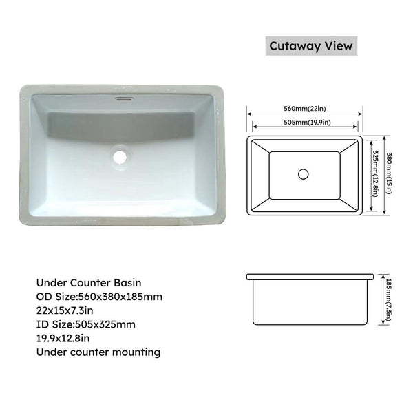 43 inch marble countertop with base rectangular central sink and 4-inch high splash guard, pre drilled 8-inch faucet hole ，white