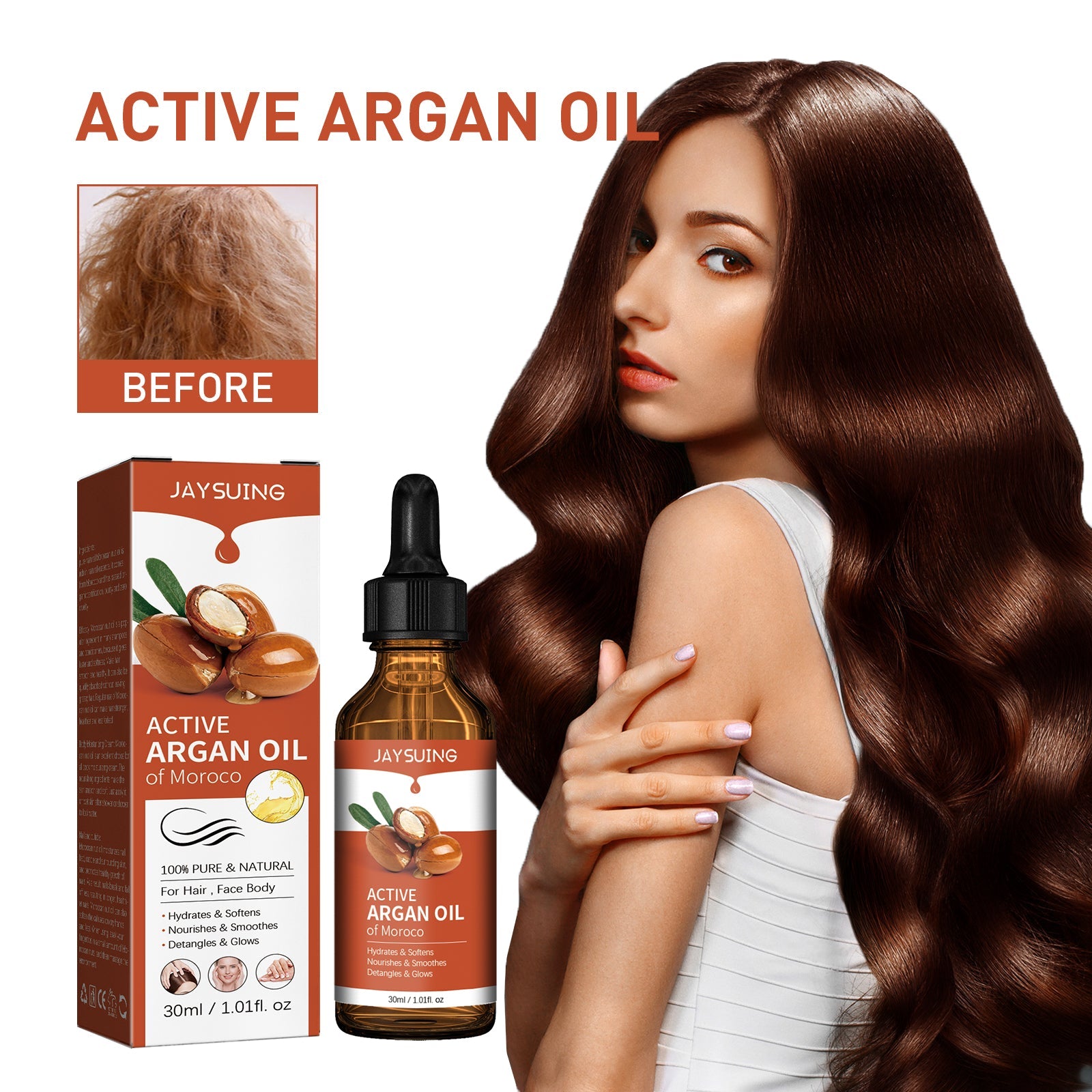 Argan Oil, Repair Dry Hair Supple Hair Moisturizing Care Essential Oil