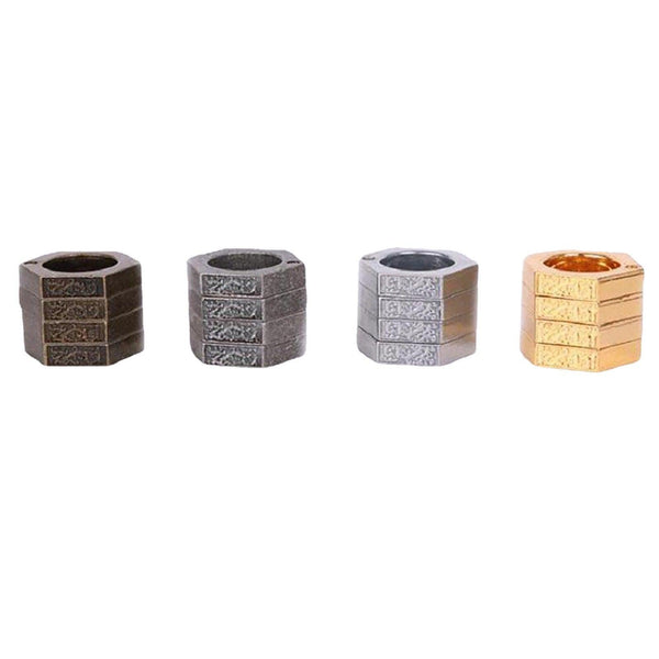 HARD SELF DEFENSE RING Men's Round Finger Hexagonal Ring Emergency Window Breaker Guard Ring