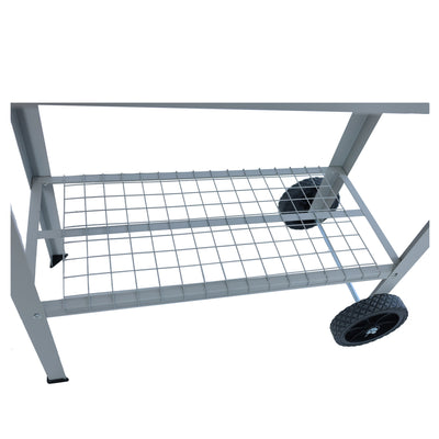 Aveyas mobile metal elevated garden bed cart, with legs, elevated flowerpot box with wheels (gray)