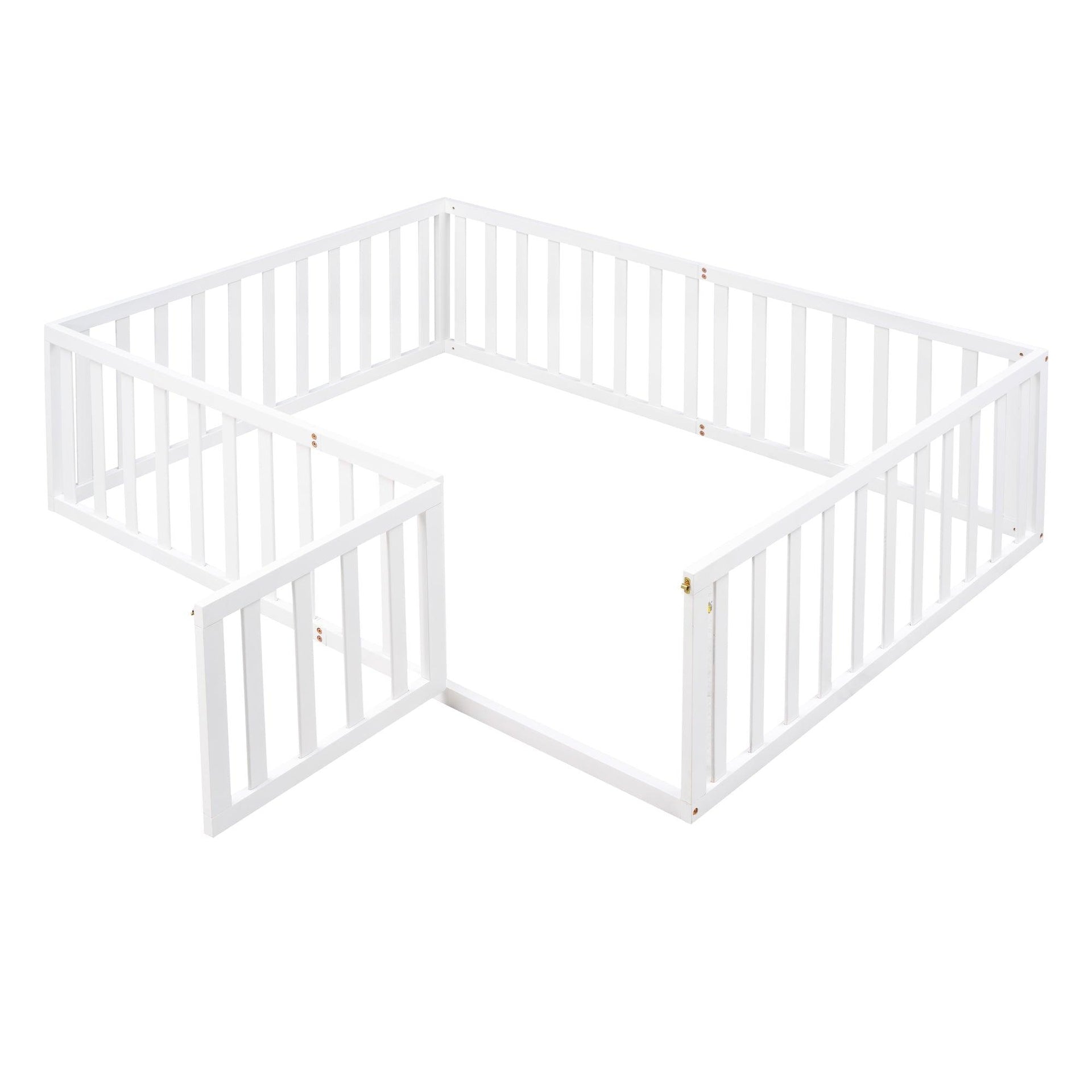 Full Size Wood Daybed Frame with Fence White(OLD SKU:WF289662AAK)