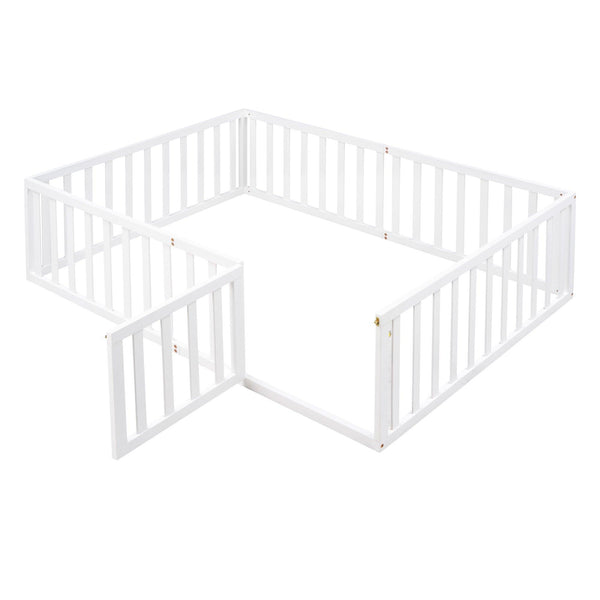Full Size Wood Daybed Frame with Fence White(OLD SKU:WF289662AAK)