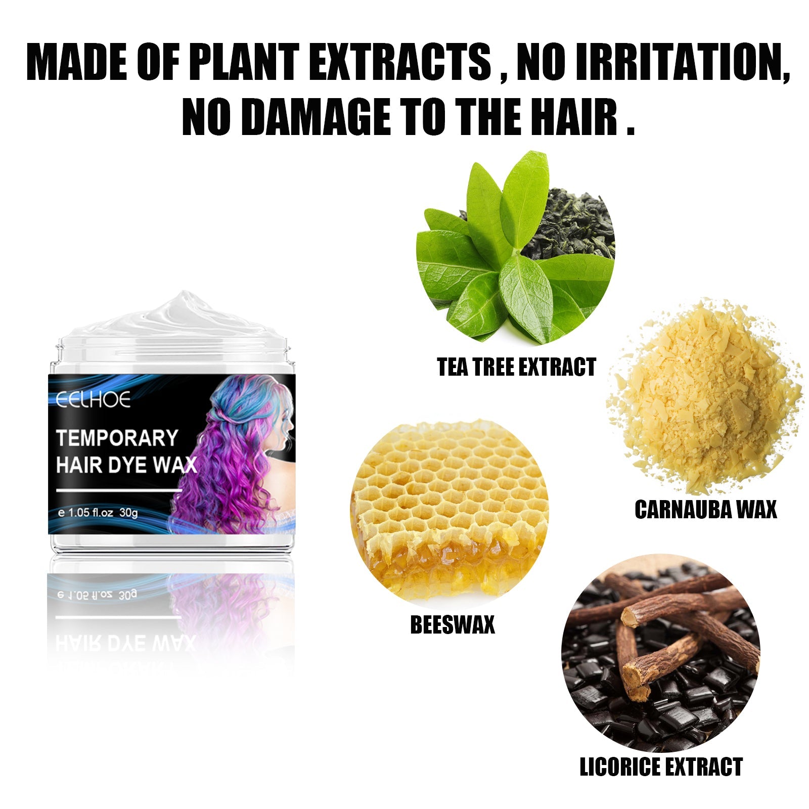 Temporary Party Wax Set, Halloween Party Temporary Convenient Hair Easy To Color And Wash