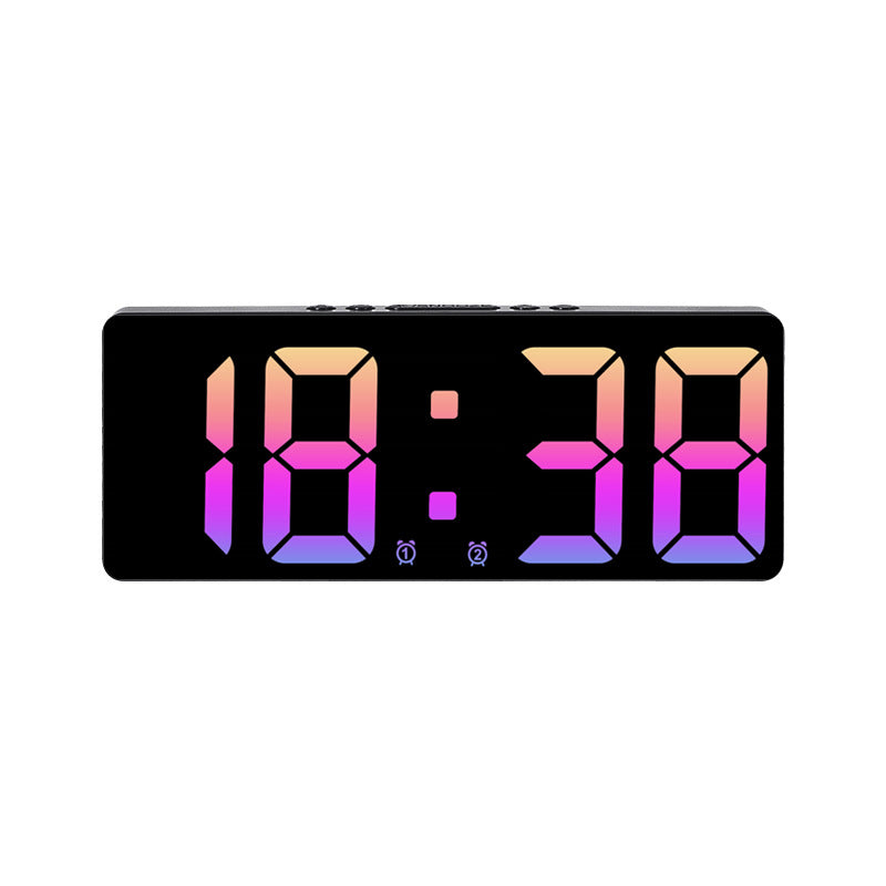 Multifunctional LED Digital Clock: Features number display, color nightlight, temp, calendar, alarm. Large size, backlit, great