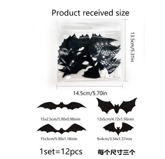 Halloween 3D Butterfly Bat Home Decor Wall Sticker 12 Pack Butterfly Sticker Wall Sticker