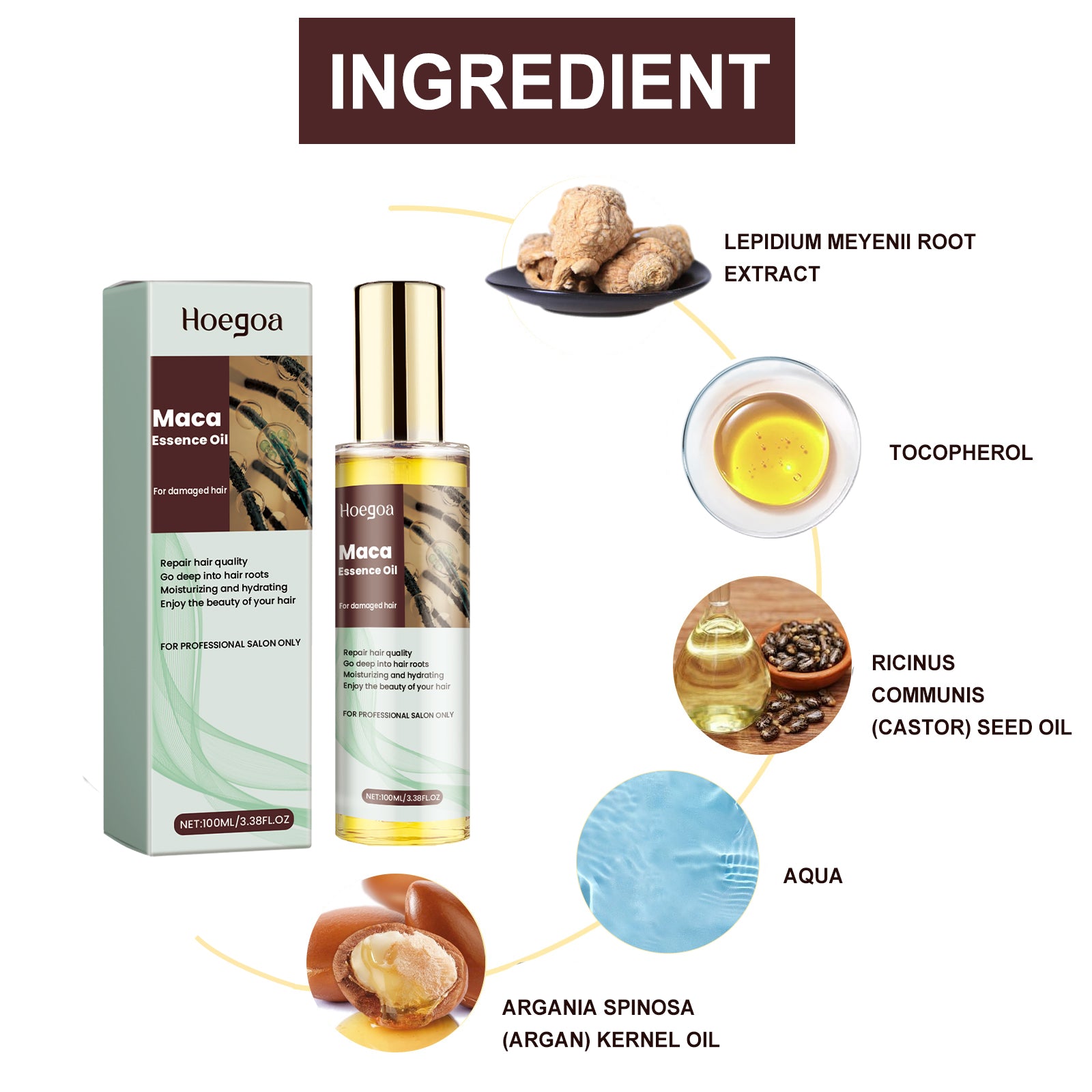 Maca Essence Oil, Moisturize Dry Hair Tail Dry Fragrance Strong And Smooth Hair Care