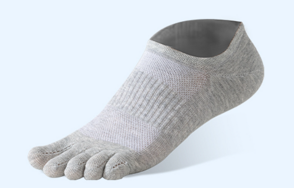 1 pair Pure Cotton Five Finger Short Socks Men Sweat Absorbent Antibacterial Breathable Mesh Boat Socks Running Sports Toe Sock - Gifts for You 'n Me