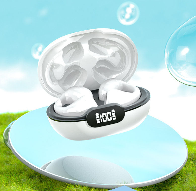 Clip on wireless Bluetooth earphones 5.3 clip on bone conduction sports earphones with ultra long battery life TWS earphones