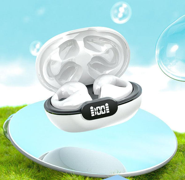 Clip on wireless Bluetooth earphones 5.3 clip on bone conduction sports earphones with ultra long battery life TWS earphones