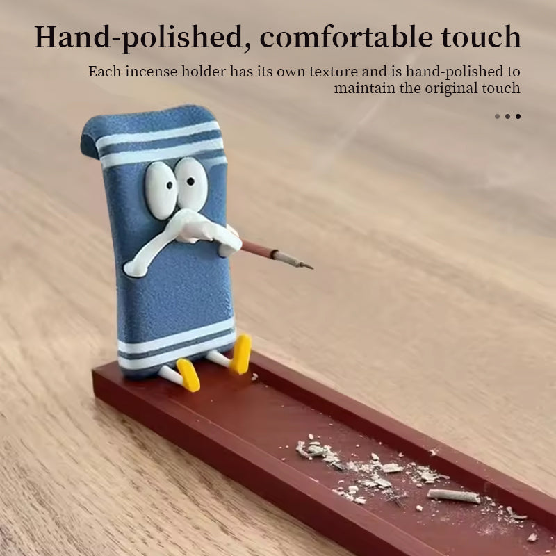 Towelie Servietsky Incense Stick Holder, realistic handmade crafts, home decor, ideal for meditation and yoga.