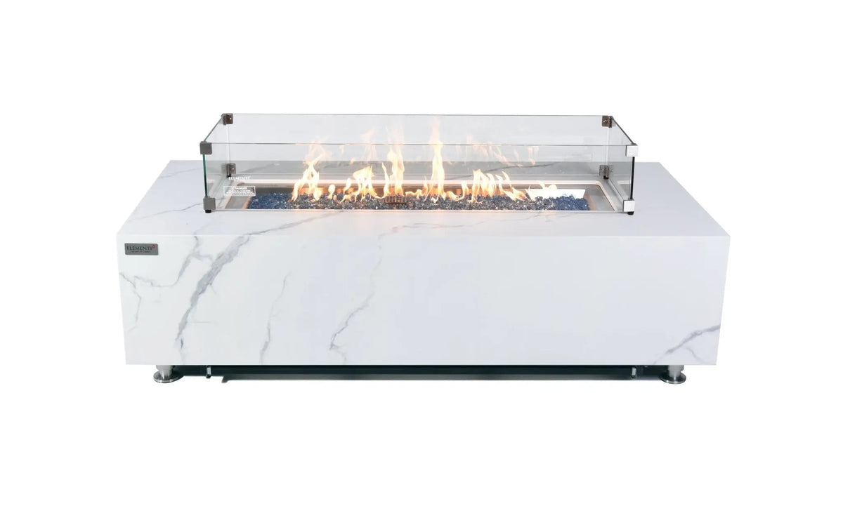 Carrara Marble Porcelain Fire Table — Elementi Plus