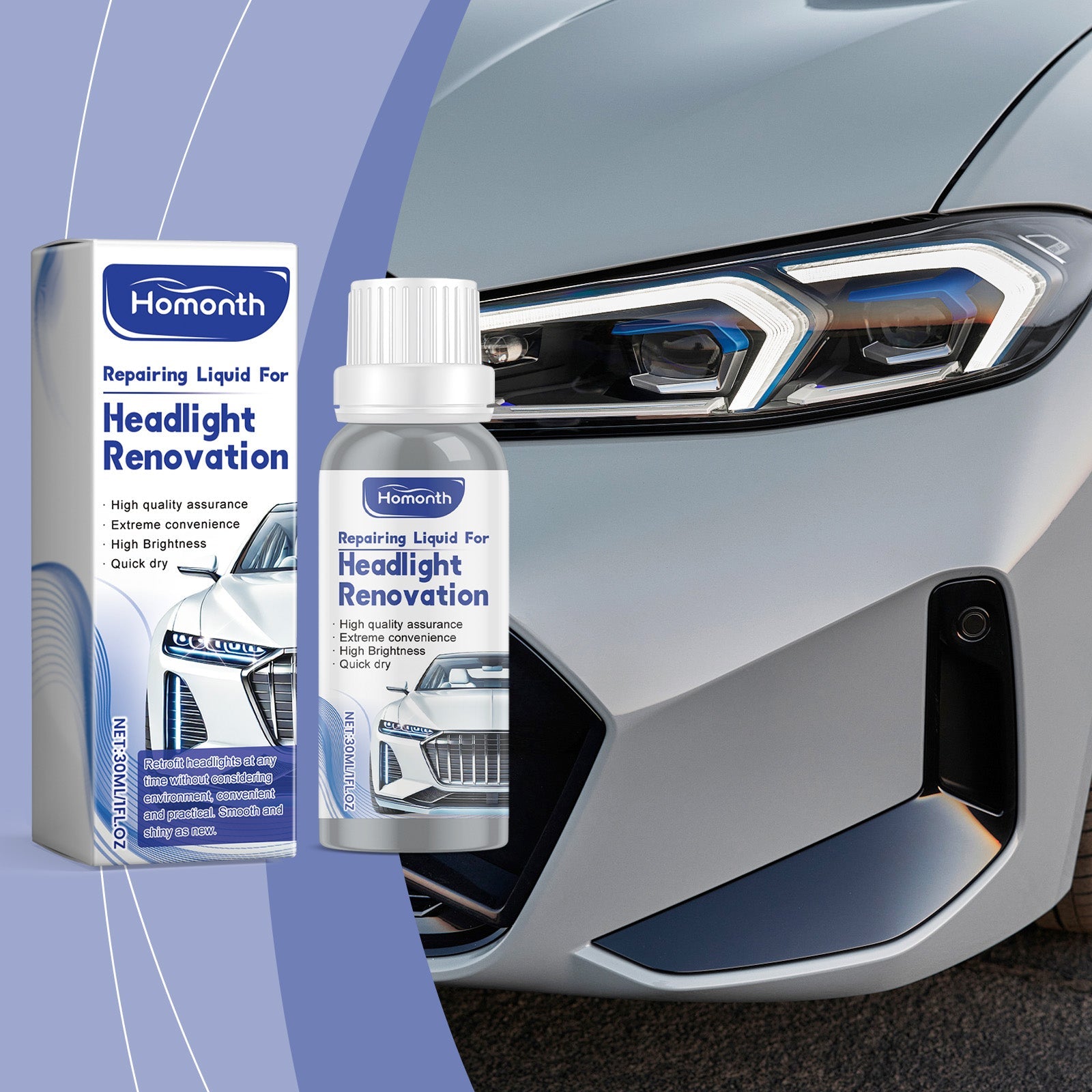 Car Headlight Repair Fluid Headlight Care Dust Removal Brightening Cleaning Decontamination Polishing Refurbishing Cleaner
