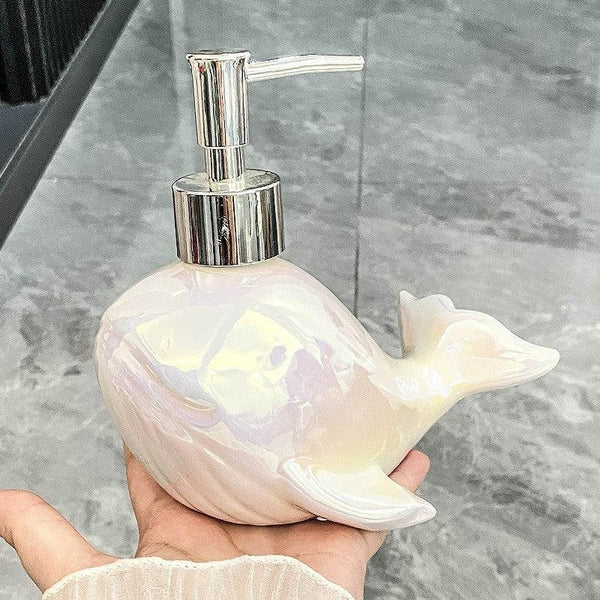 Creative Ceramic Whale Lotion Bottle Household Soap Bottle Shampoo Shower Gel Bottle Hand Sanitizer Bottles Bathroom Supplies