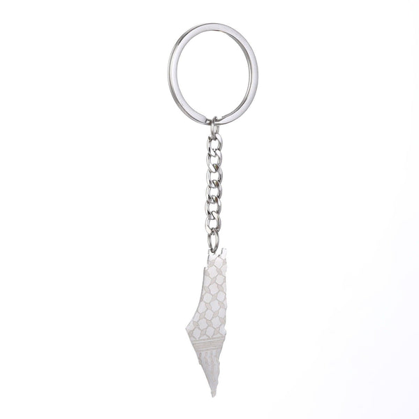 Israel Palestine Map Flag Drip Oil Stainless Steel Keychain Fashion Men's and Women's Stainless Steel Keys