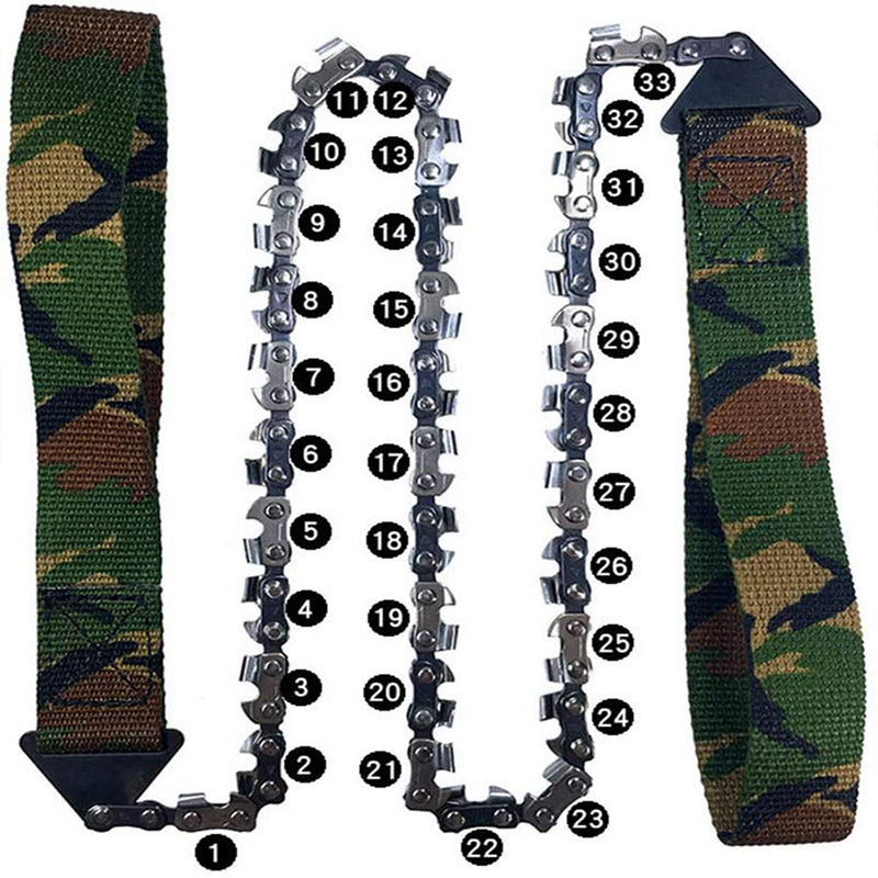 Outdoor hand zipper saw pocket chain saw garden tools 11/16/33 teeth 24 inch portable camping survival wire saw