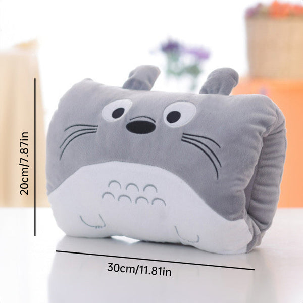 Animated nap pillow, warm hand cover, cylindrical cushion, creative hand warmer, girls' plush toy