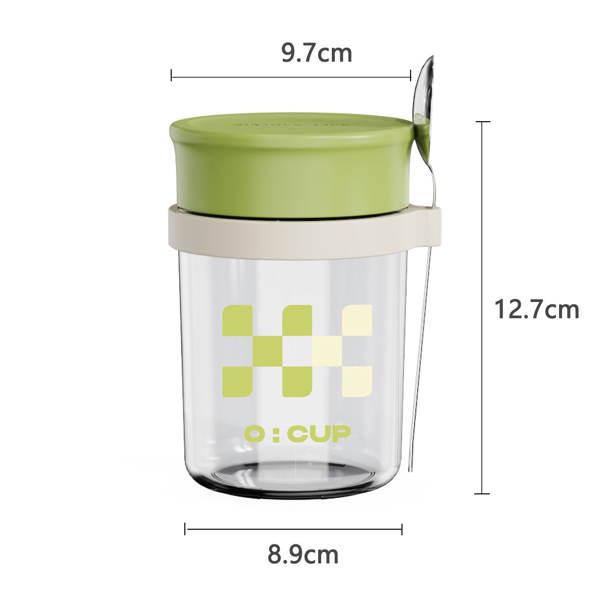 Glass oatmeal breakfast cup home milk cup with spoon bowl water cup with coffee cup