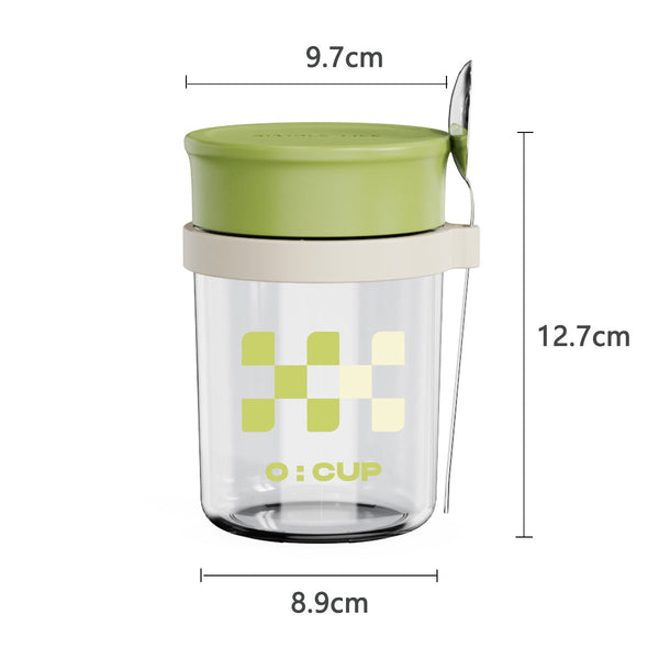 Glass oatmeal breakfast cup home milk cup with spoon bowl water cup with coffee cup
