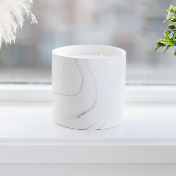 Natural Lemon White Marble Candle 17oz