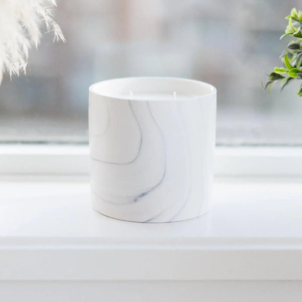 Unscented White Marble Candle 17oz - Gifts for You 'n Me