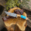 Flo Hunting Knife with Exotic Olive Wood & Turquoise Handle