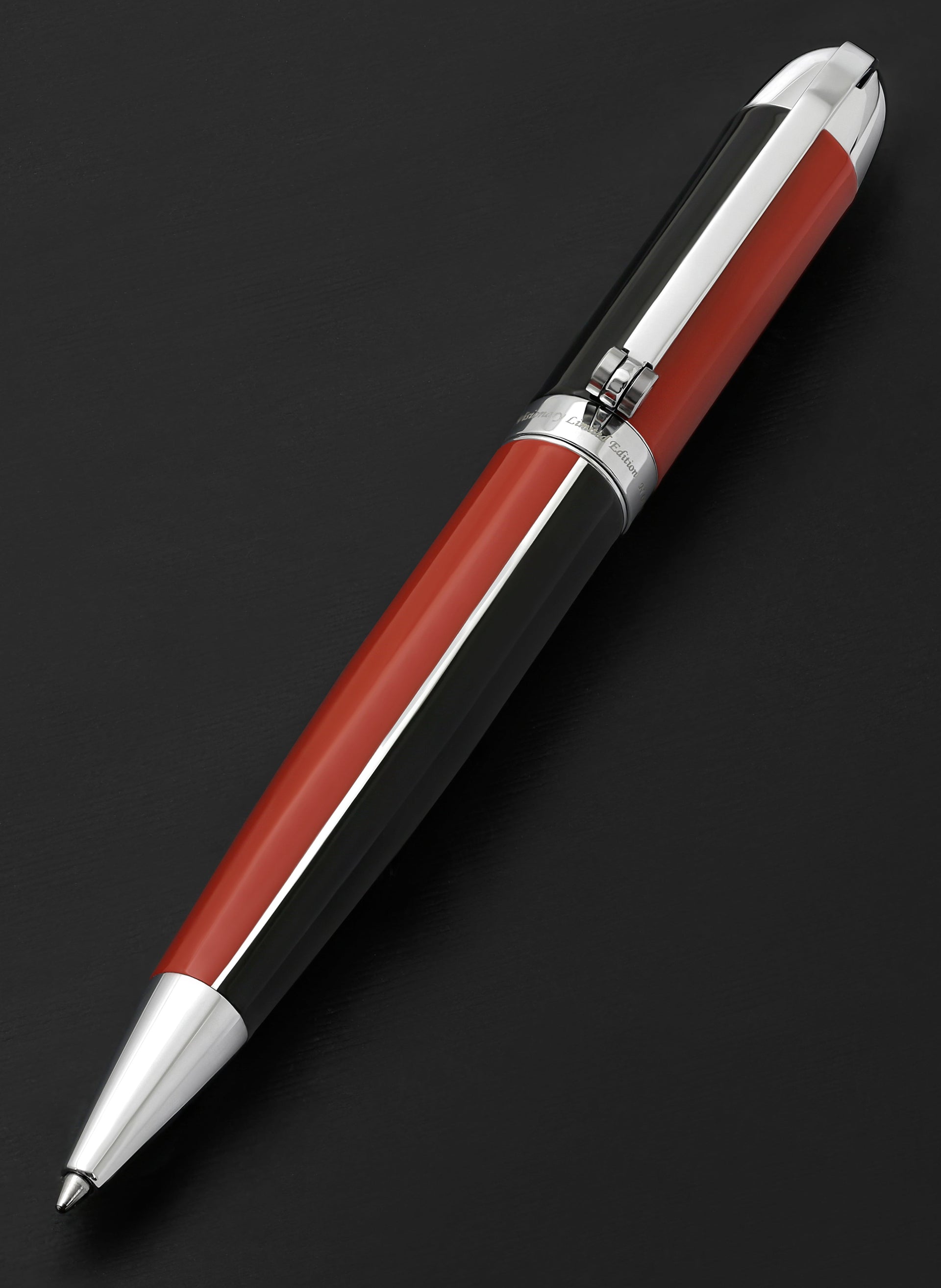 Visionary® Brass & Aluminum Enameled Ballpoint Pen - Red / Black