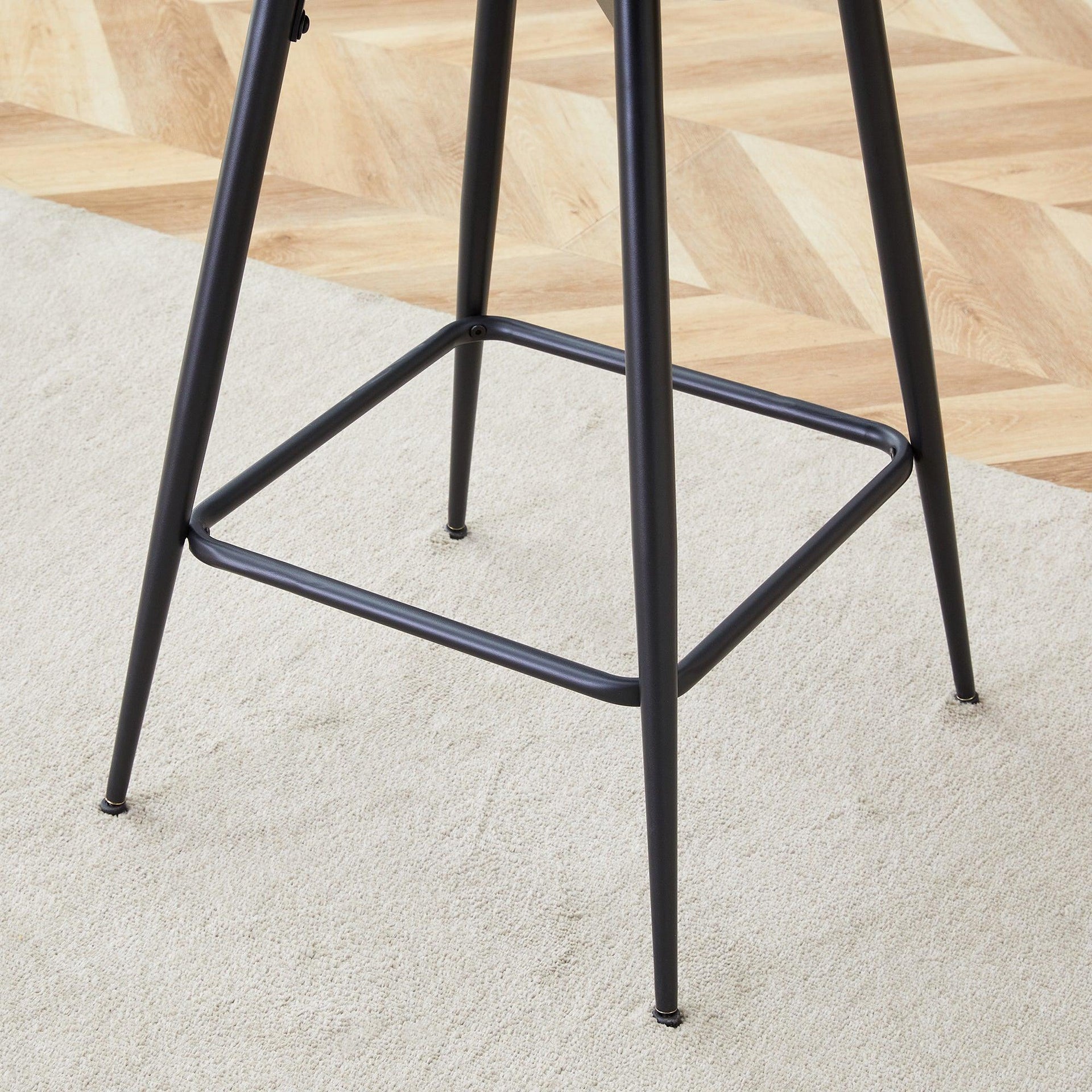 2 Set of Rotating Barstools With Breathable Cotton and Linen Soft Cushions