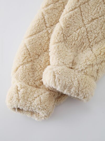 Women's Fuzzy Zip-Up Jacket with Pockets – Soft & Cozy Long Sleeve Outerwear