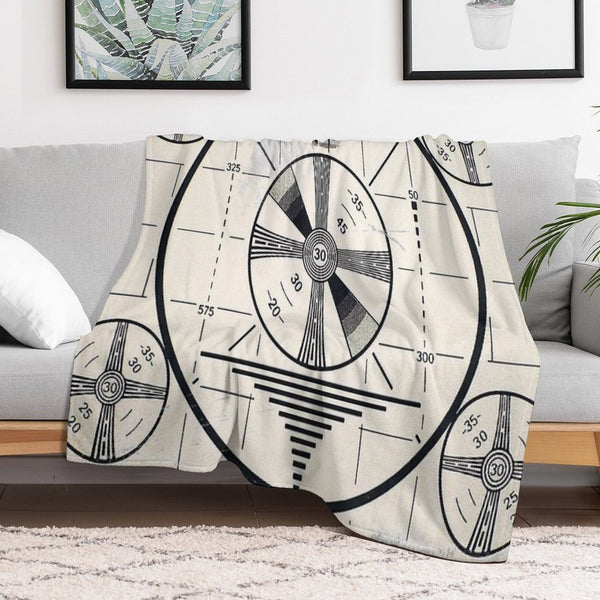Retro TV Monoscope Test Pattern Durable Throw Blanket
