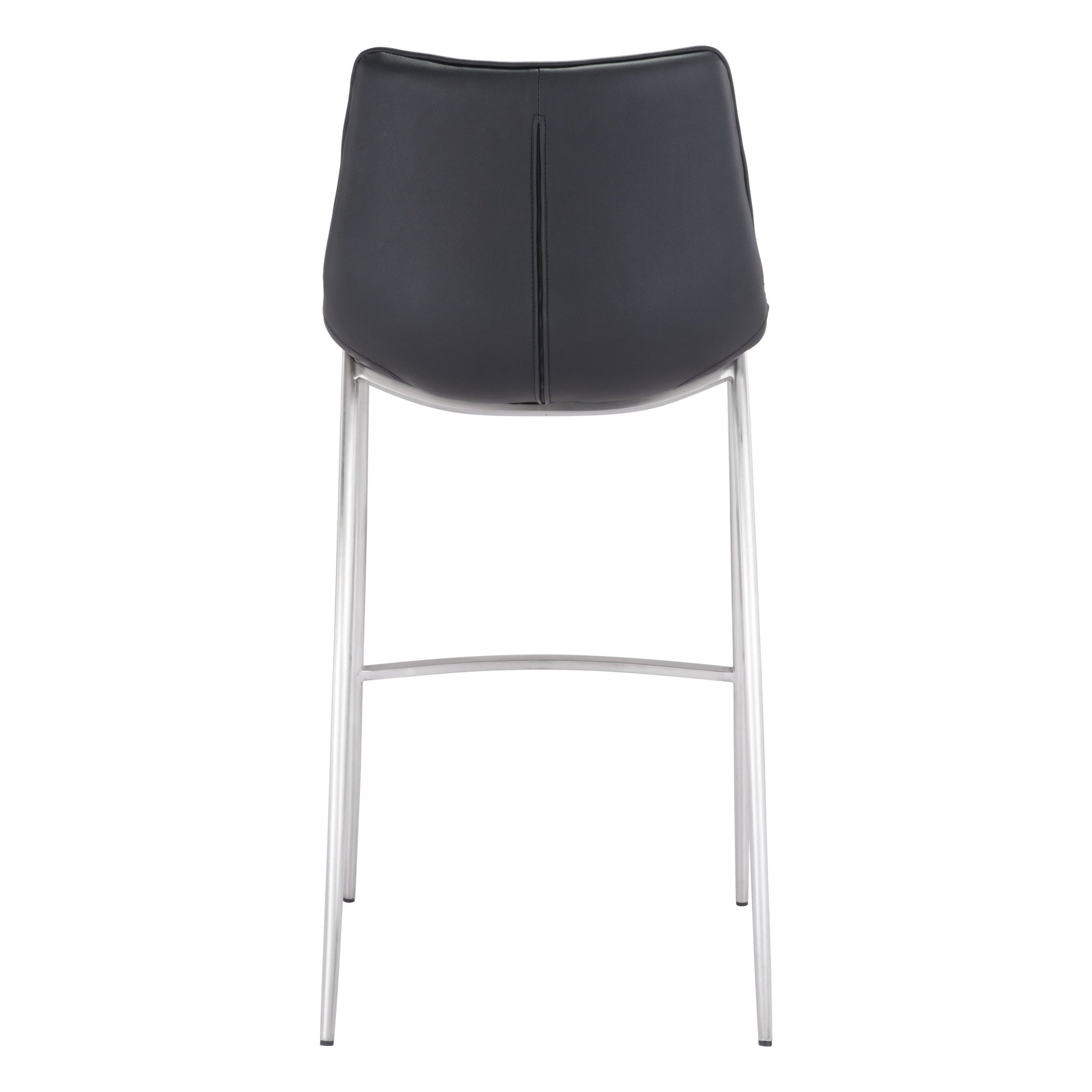 Magnus Barstool (Set of 2) Black & Silver