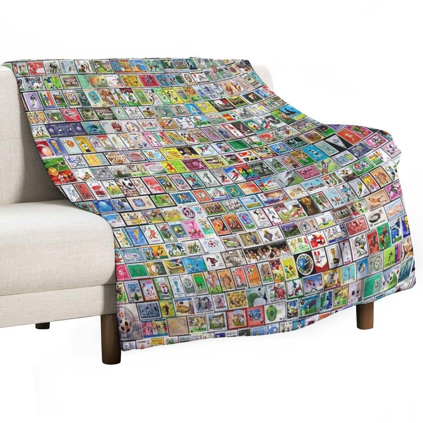 Soccer Stamps Throw Blanket