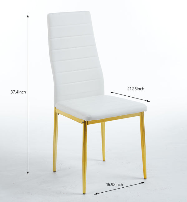 chair  set of 4,GOLDEN COLOR LEG,WHITE SEAT