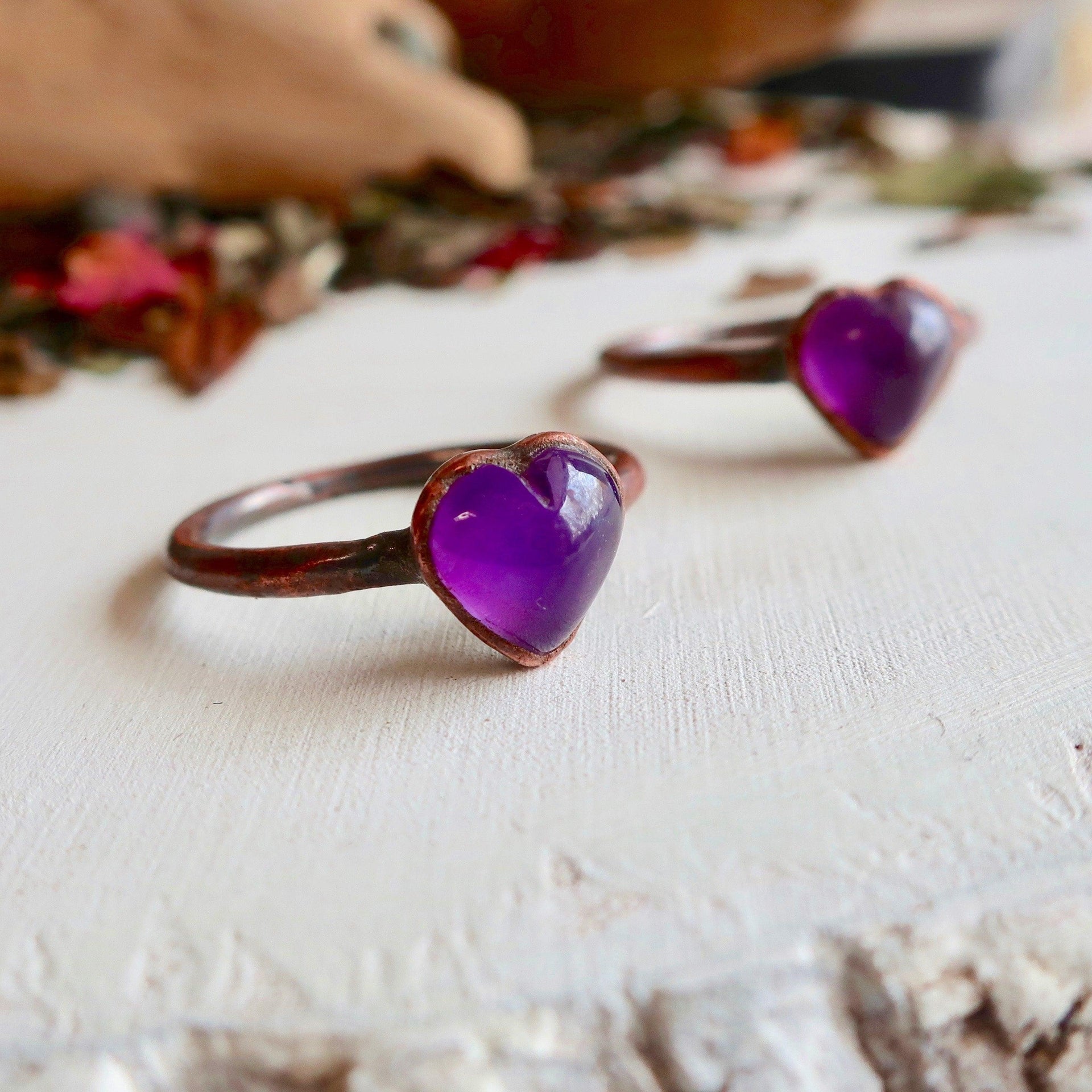 Copper Amethyst Ring For Calm Clarity And Confidence | By Blackbird & Sage
